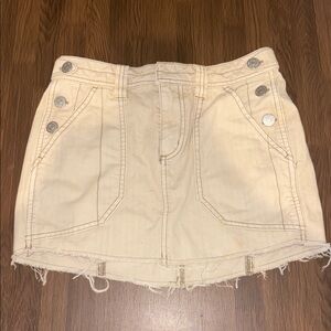 BDG Cream Denim Skirt